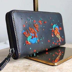 1941 Coach Glovetanned  lined rare leather  wallet NWT  wristlet Meadowlark